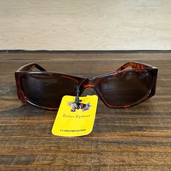 Tattoo Eyewear “Love’s Fools” Sunglasses – Ed Hardy Inspired – Brown Tortoise - Picture 2 of 6